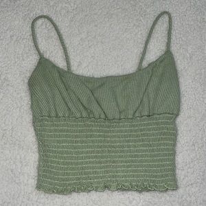 Green Cropped Tank Top
